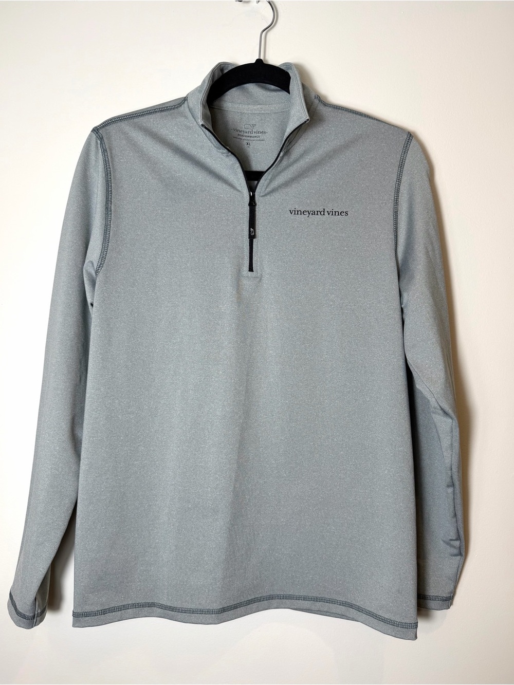 Vineyard Vines Gray Heather 1/4 Zip Performance Pullover Youth XL